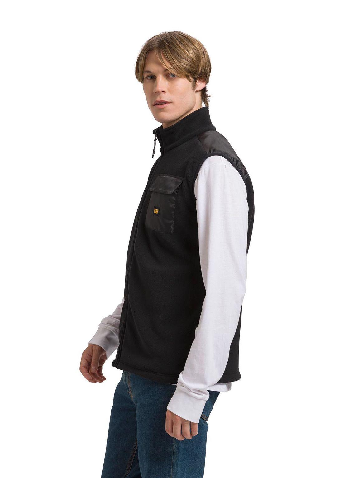 Polar Sin Mangas Fleece Utility Hombre Negro Cat-4