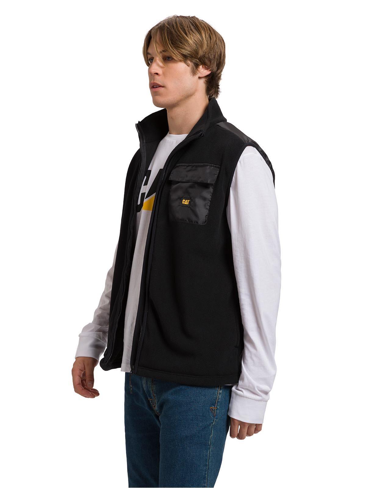 Polar Sin Mangas Fleece Utility Hombre Negro Cat-1