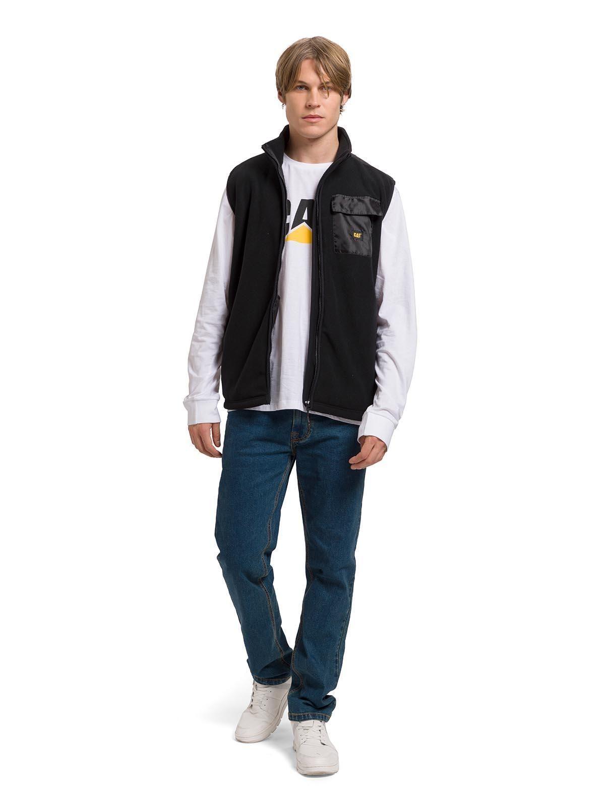 Polar Sin Mangas Fleece Utility Hombre Negro Cat-0