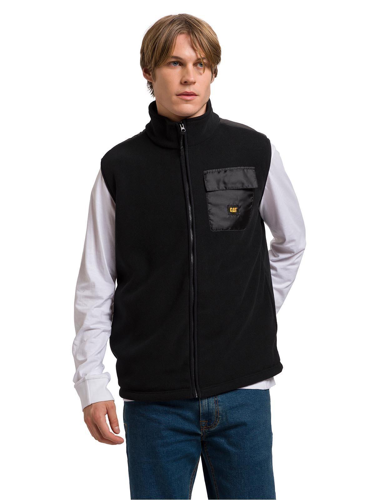 Polar Sin Mangas Fleece Utility Hombre Negro Cat-3