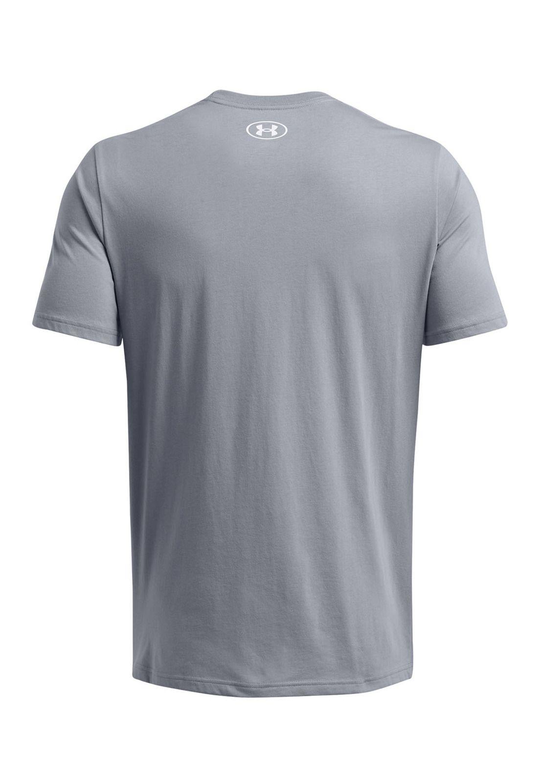 Polera manga corta UA logo hombre GRIS-1