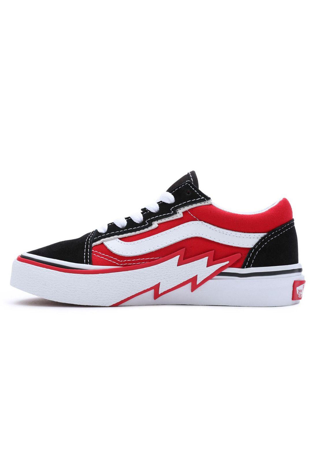 Zapatilla Old Skool Bolt Rojo Niño-3