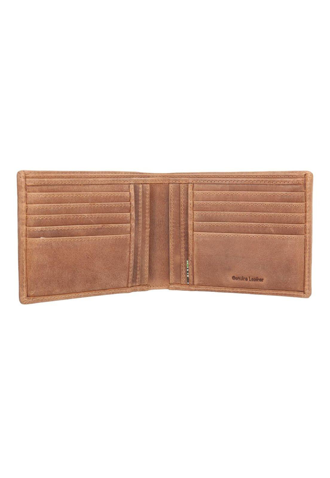 Billetera Cuero Hombre Fd Simple Bifold Tan-2
