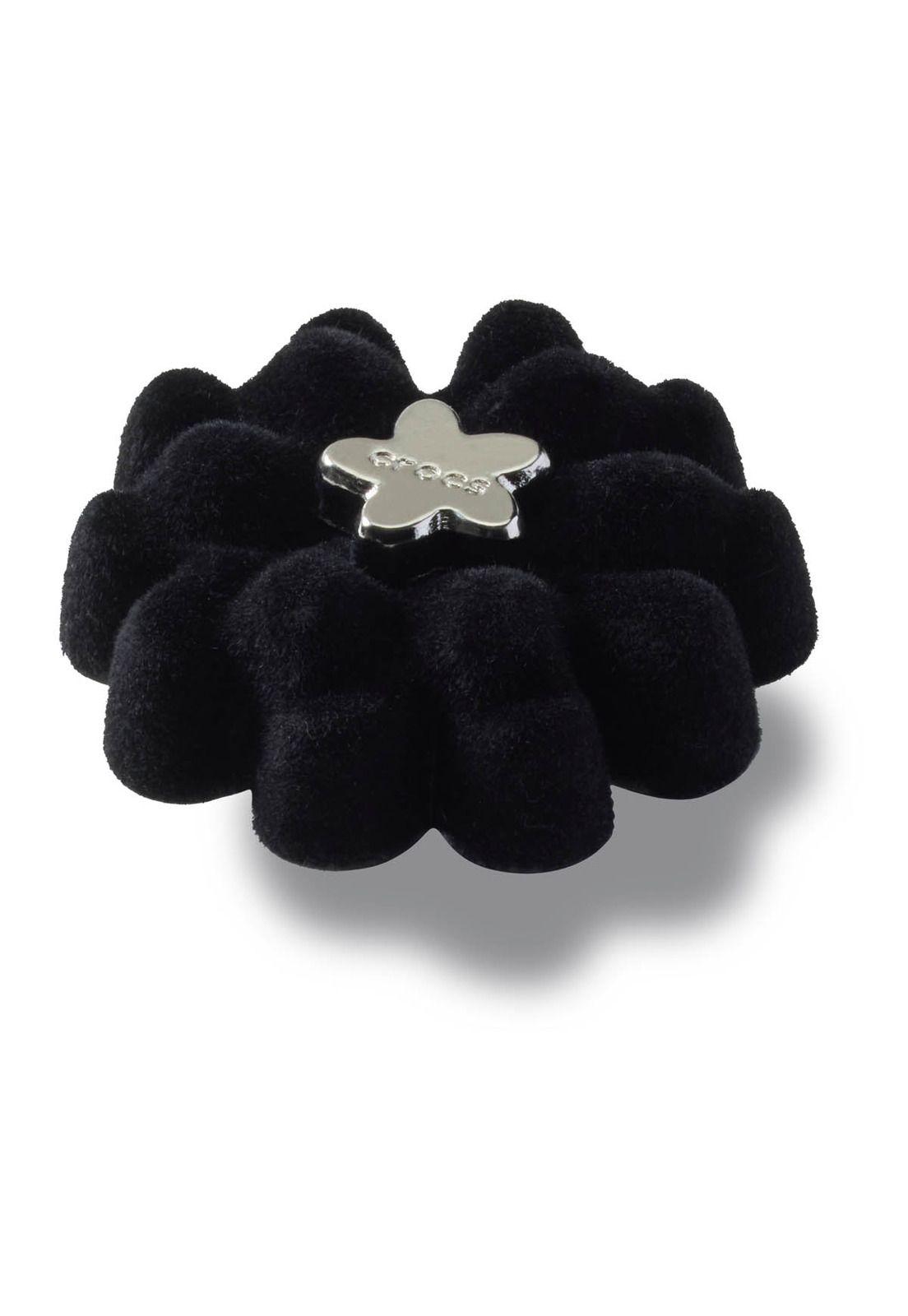 Jibbitz Flor de Terciopelo Negro Negro-2