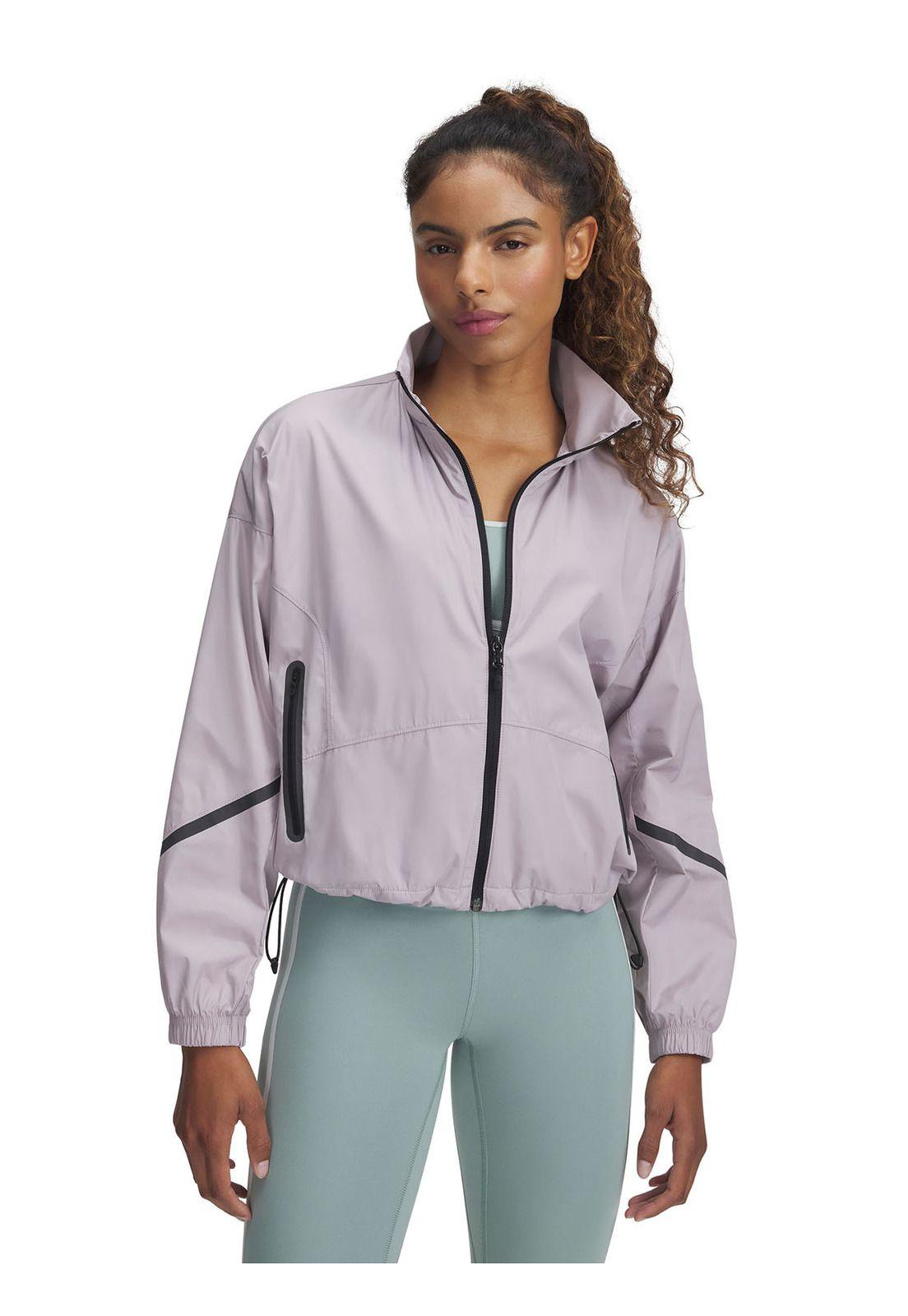 Chaqueta Ua Unstoppable Woven Sheen Gris Para Mujer-0