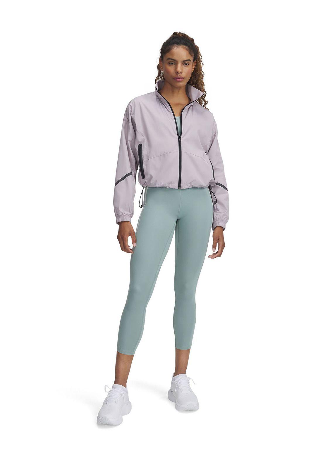 Chaqueta Ua Unstoppable Woven Sheen Gris Para Mujer-3