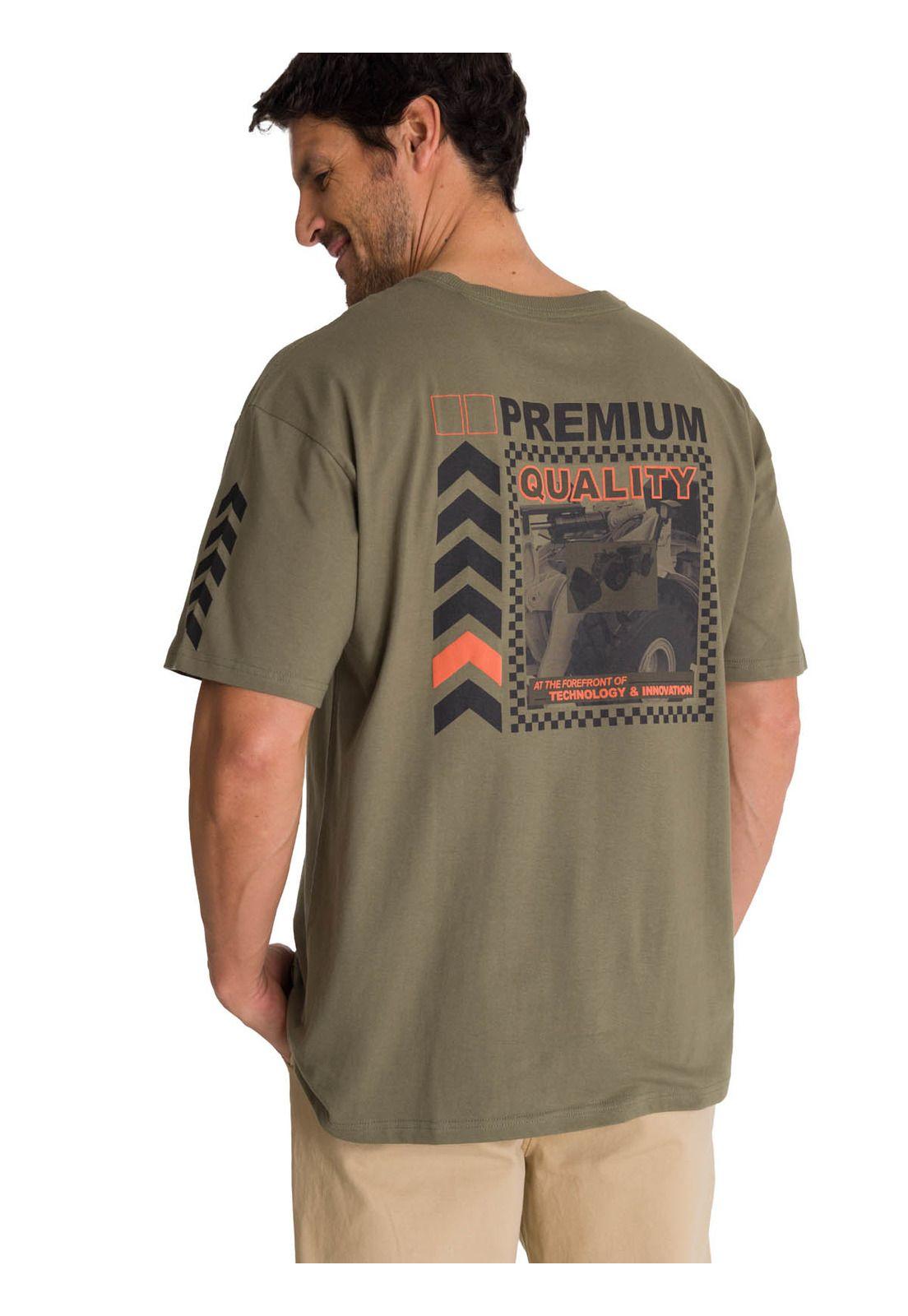 Polera Manga Corta Hombre Premiun Quality Oliva-3