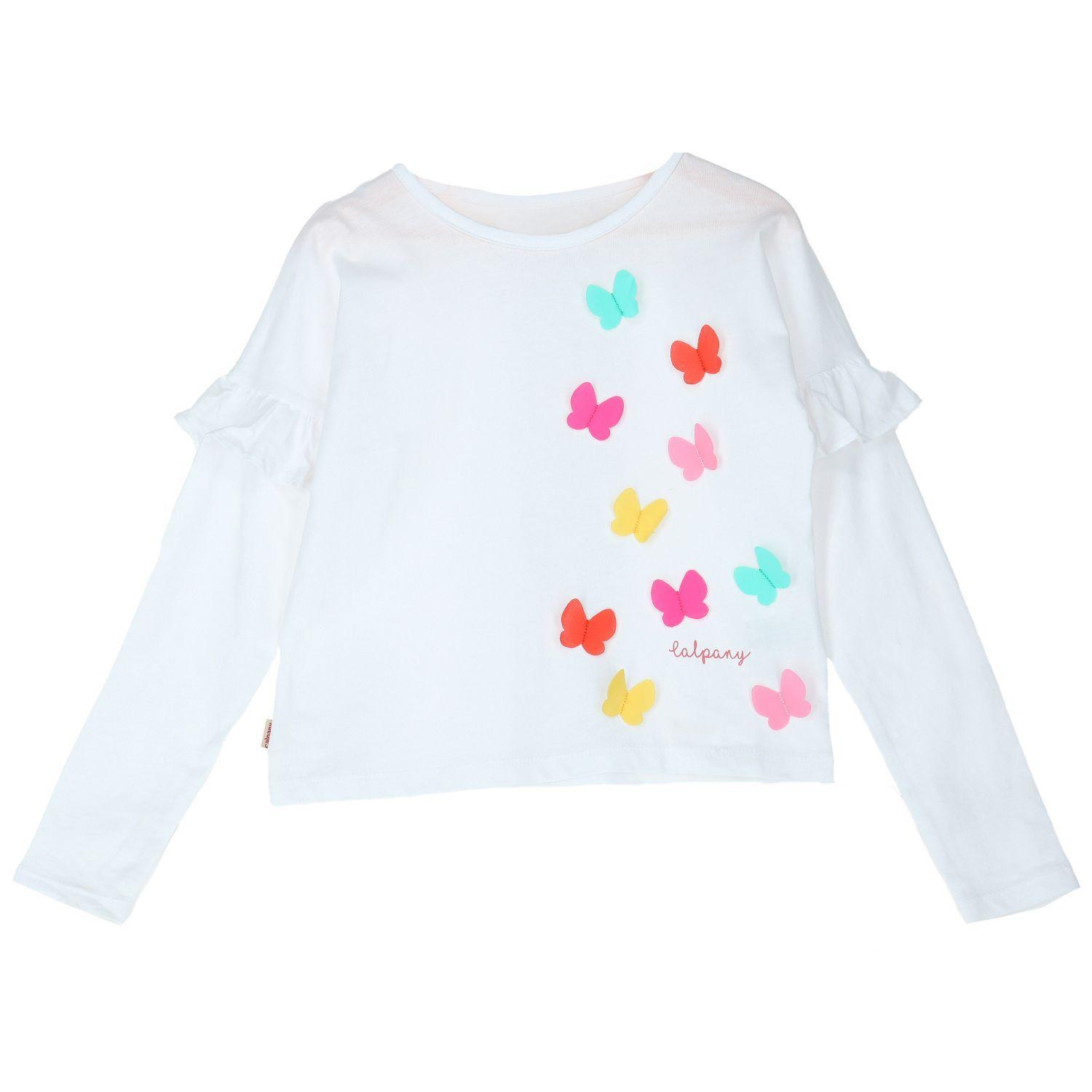 Polera Niña Butterfly Blanco-0