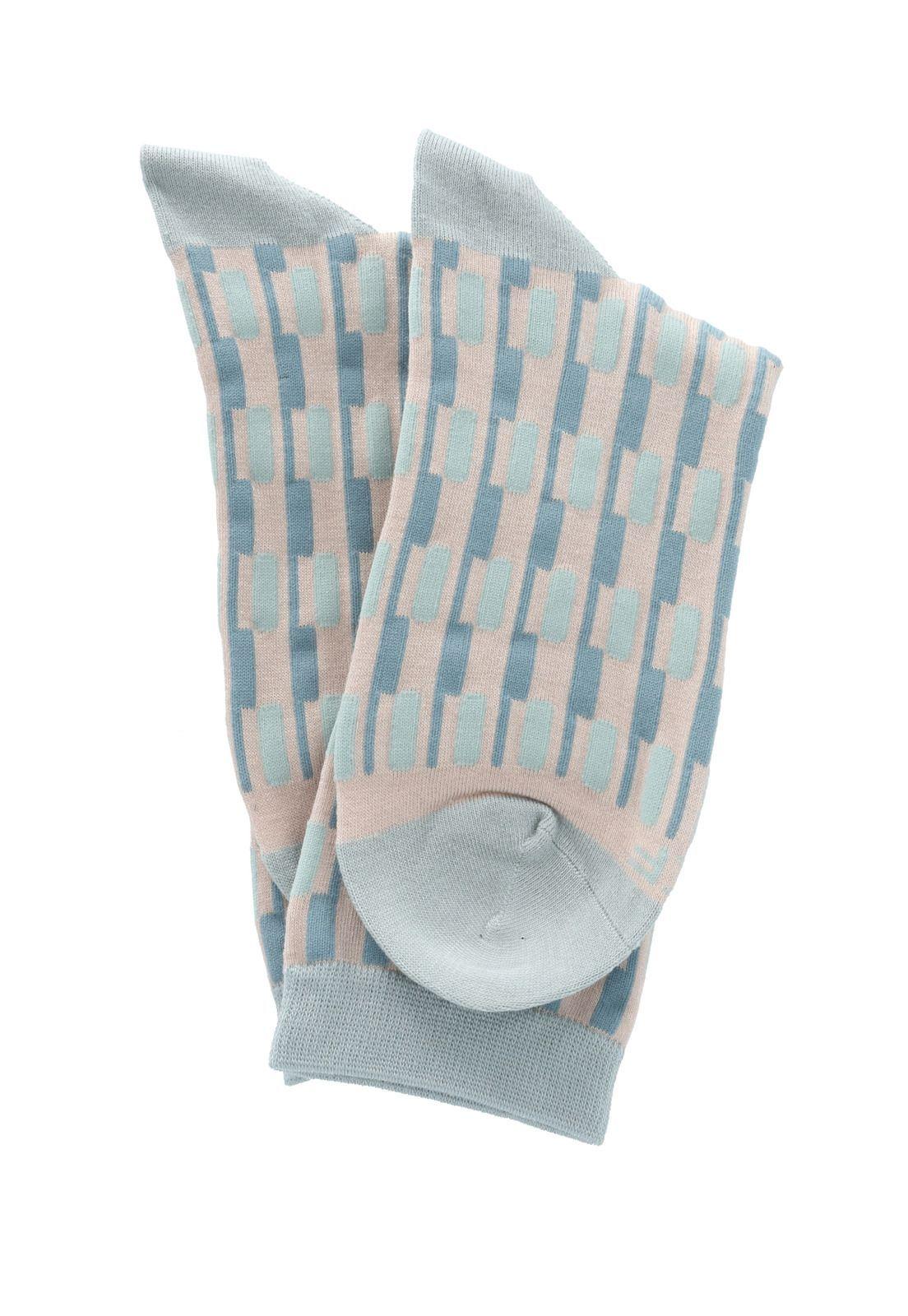 Calcetin Azul Blocks Mujer-2