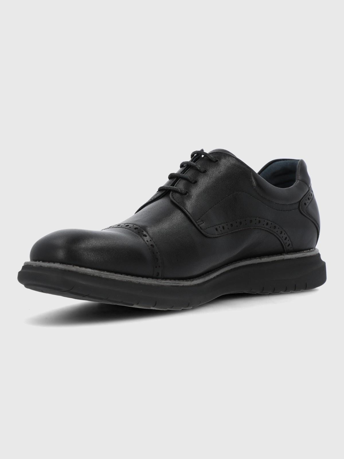 Zapato Cuero Hombre Sequio Negro-5