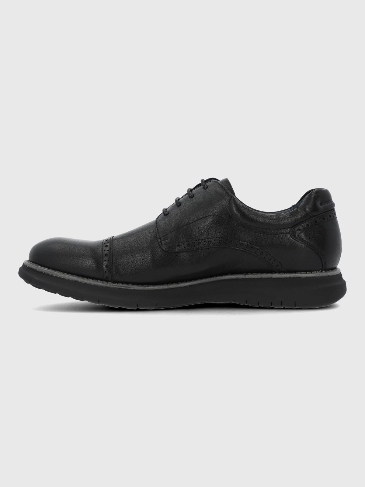 Zapato Cuero Hombre Sequio Negro-4