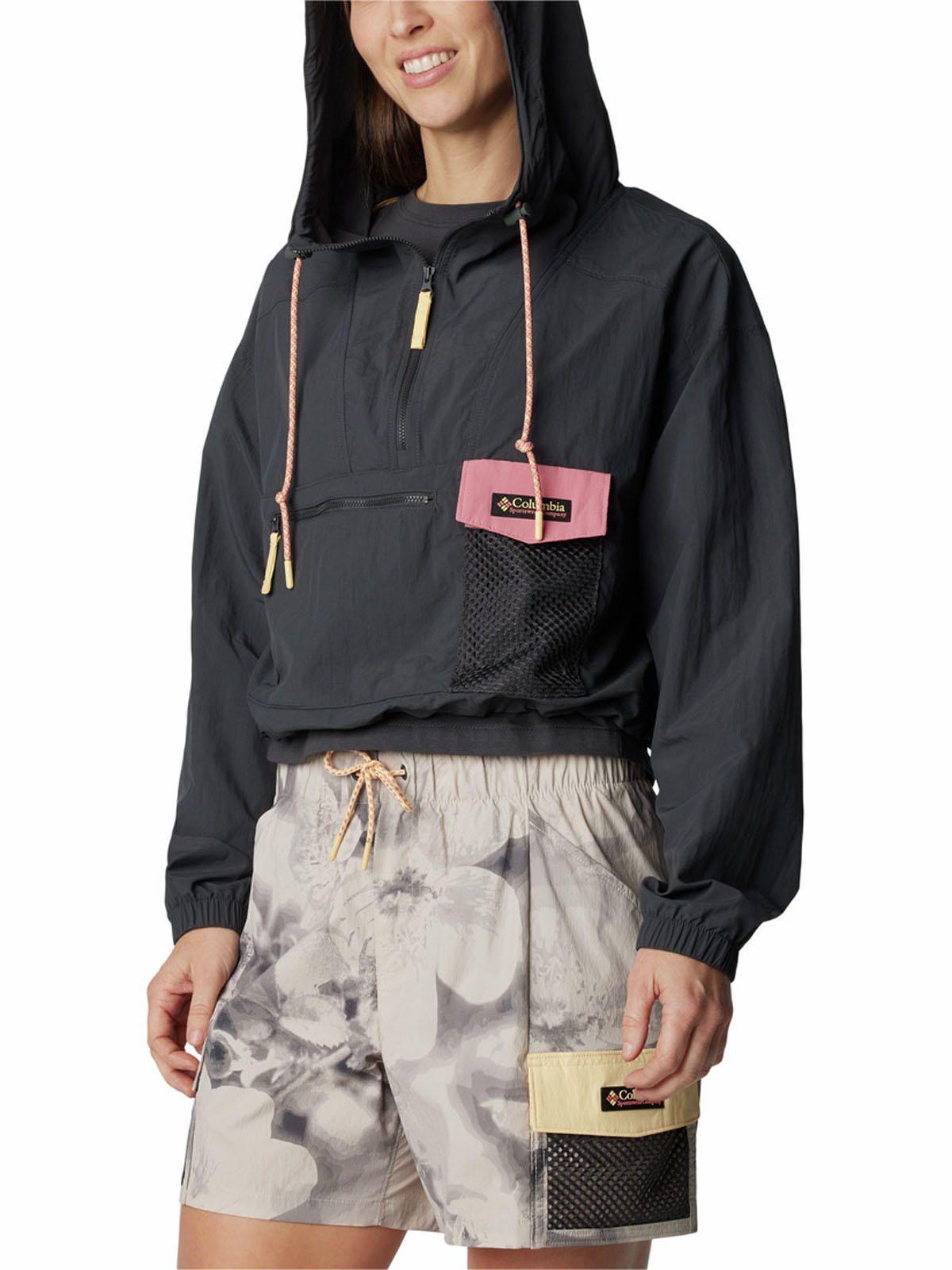 Cortaviento Mujer Painted Peak Cropped Gris-6