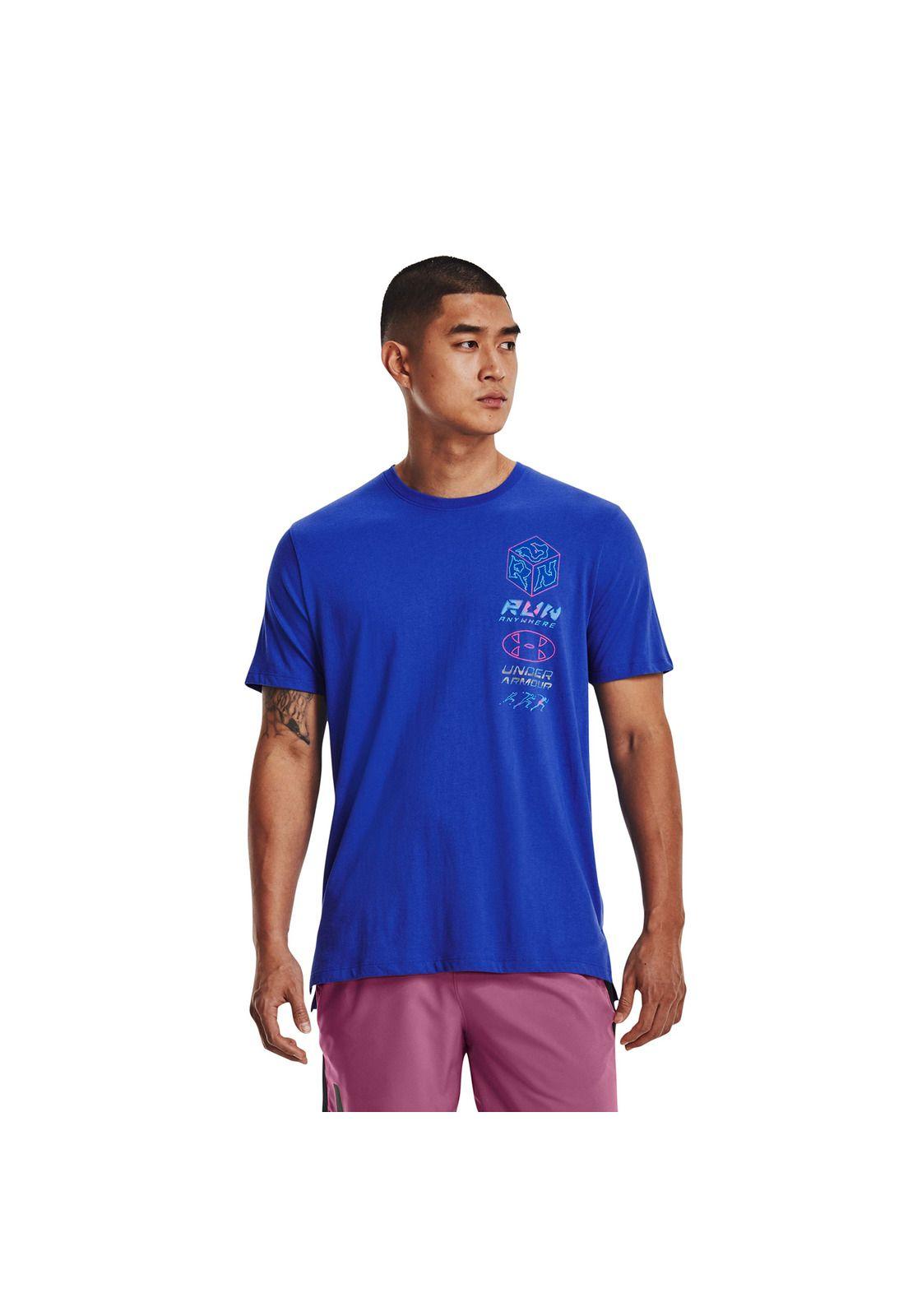 Polera UA Run Anywhere Azul para hombre-3