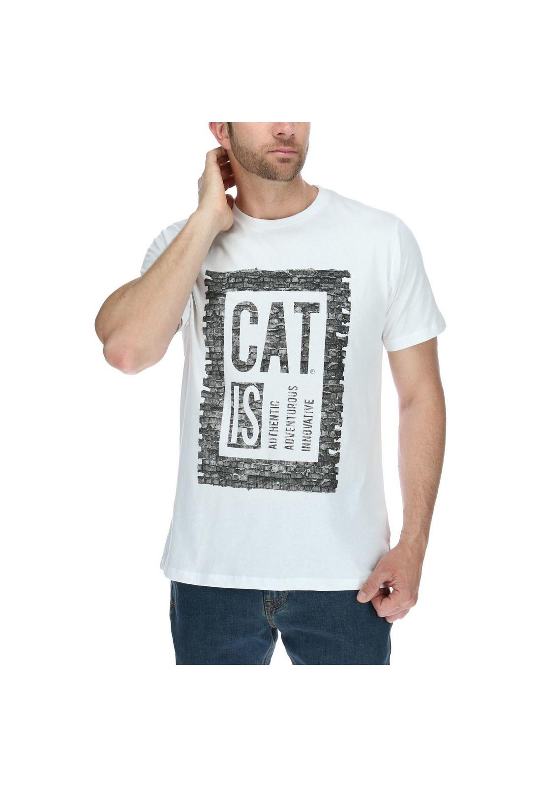Polera Mc Hombre Cat Is Tee Blanco-0