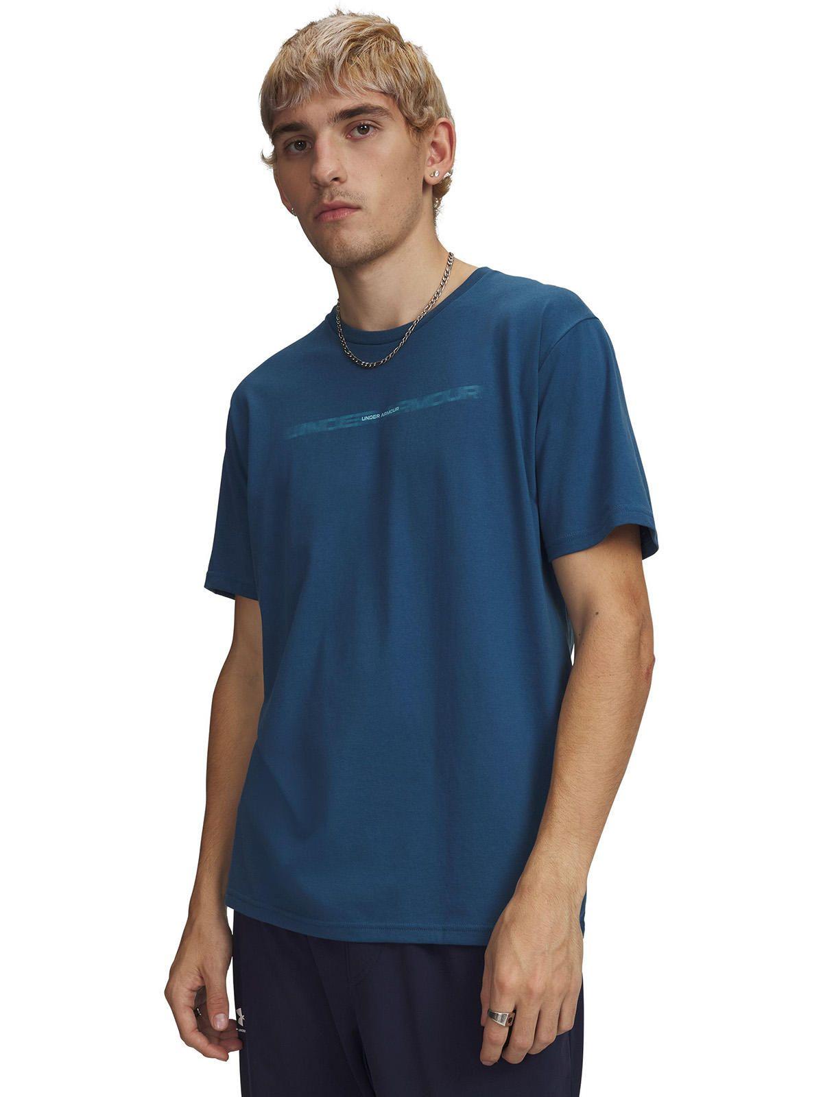 Polera M/C Azul Hombre Blur Wordmark Ss-0