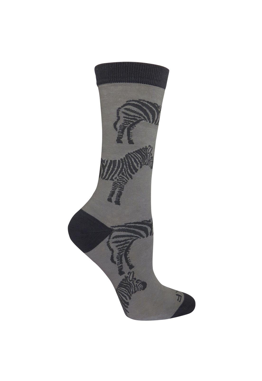Calcetin Bambú Mujer Zebra Gris Rockford-0