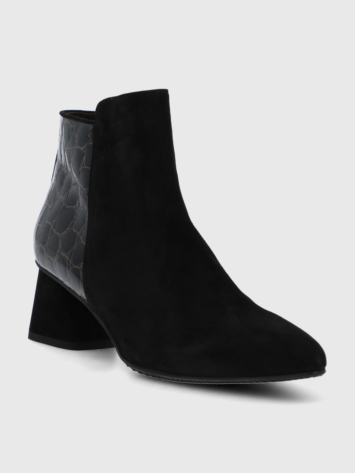 Botin Brunate Cuero Mujer Naville Negro-1