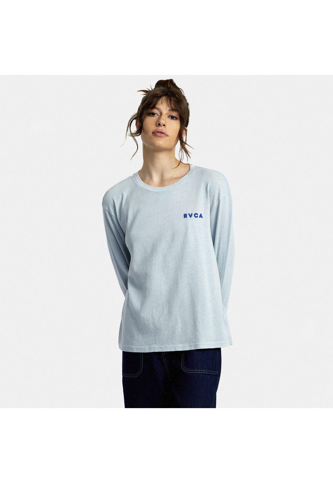 Polera M/L Mujer Flower Friend Y J Te Celeste-0