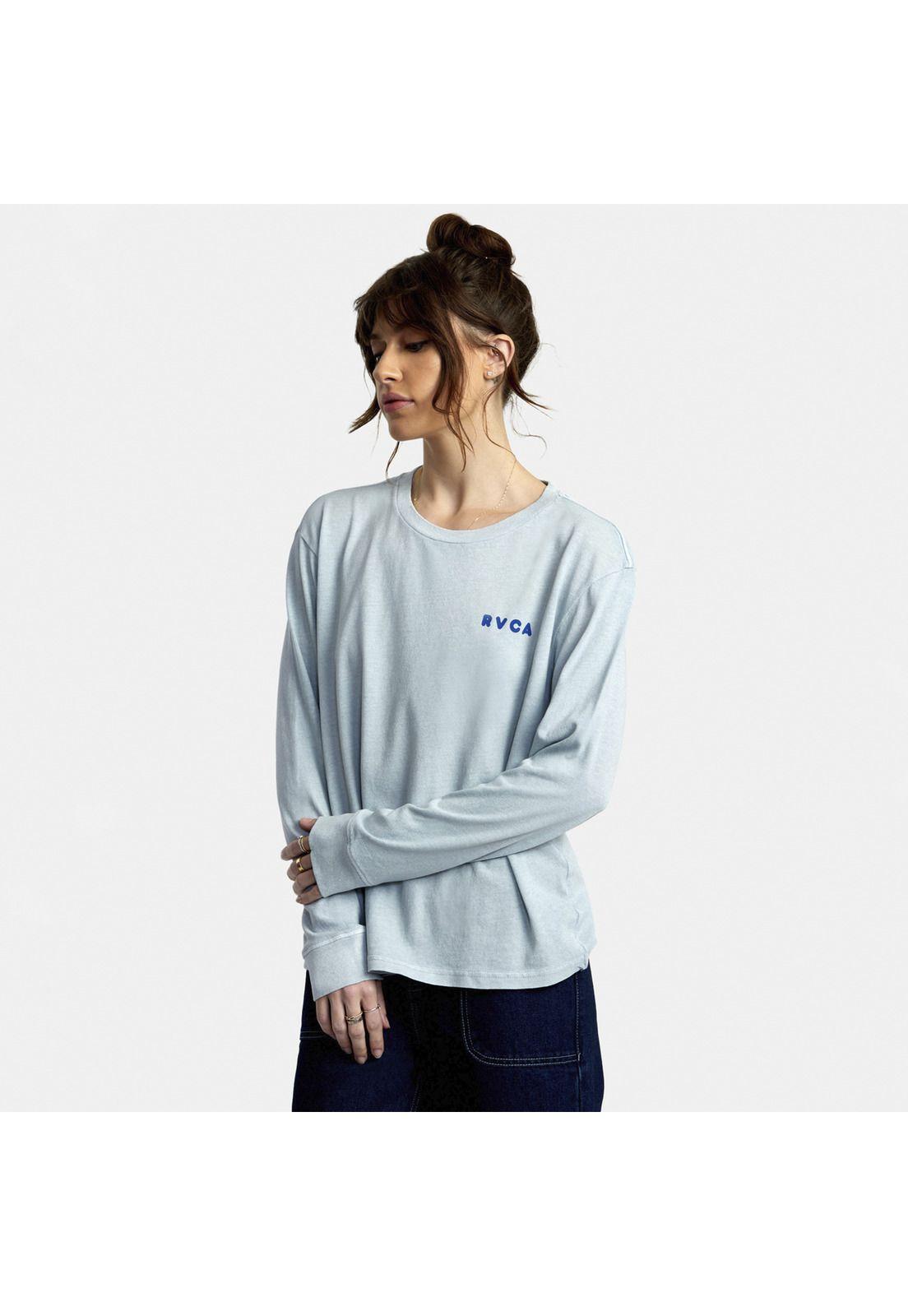 Polera M/L Mujer Flower Friend Y J Te Celeste-4