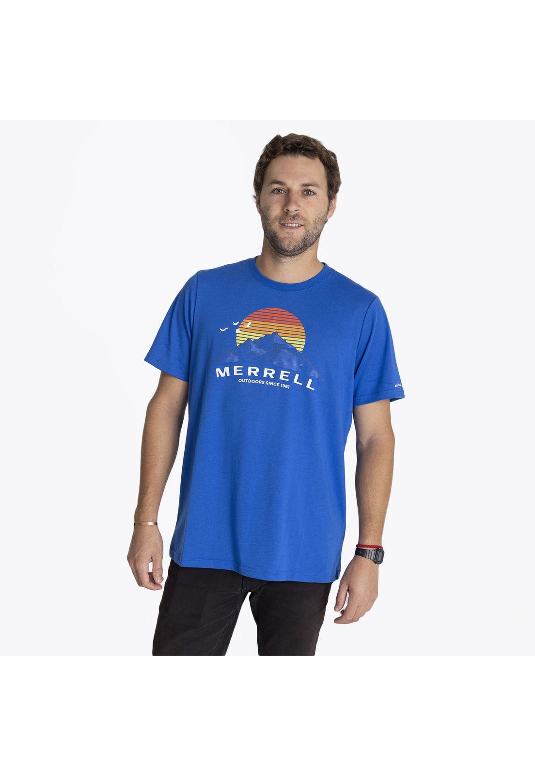 Polera Hombre Merrell Mts Azul-0