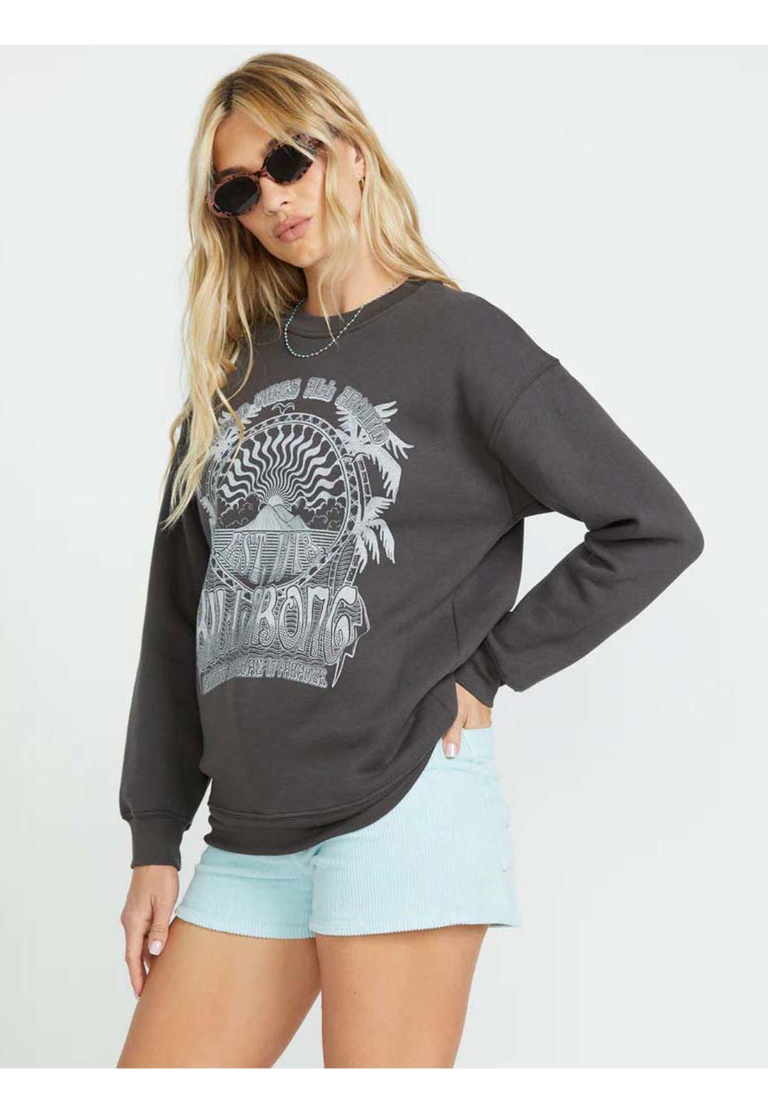 Polerón Mujer Palm Classics Crew Negro Billabong-3