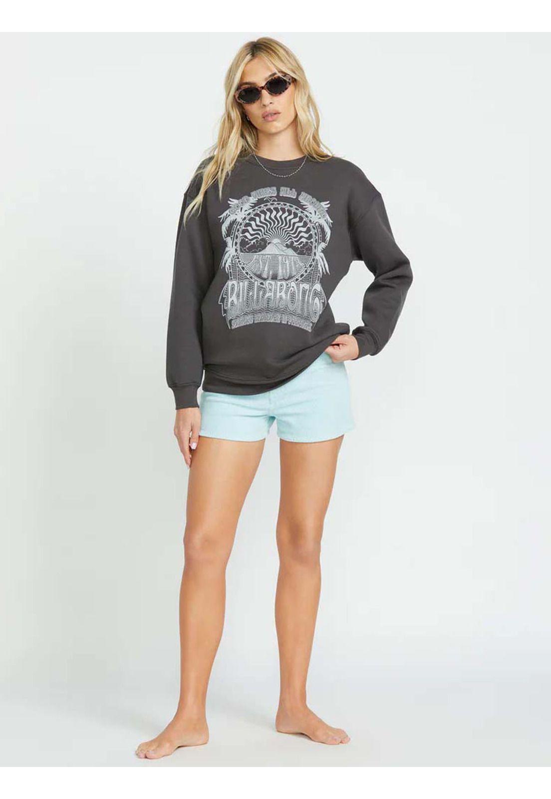 Polerón Mujer Palm Classics Crew Negro Billabong-5