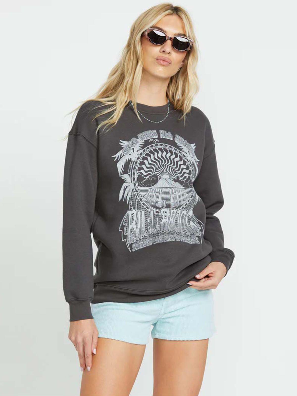 Polerón Mujer Palm Classics Crew Negro Billabong-0