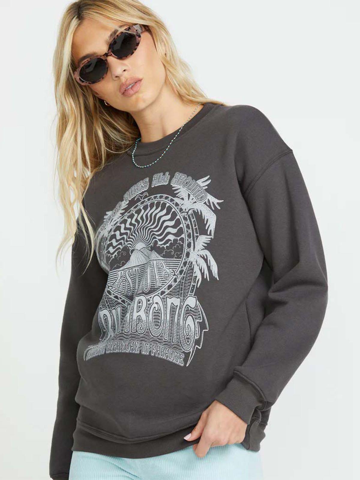 Polerón Mujer Palm Classics Crew Negro Billabong-4