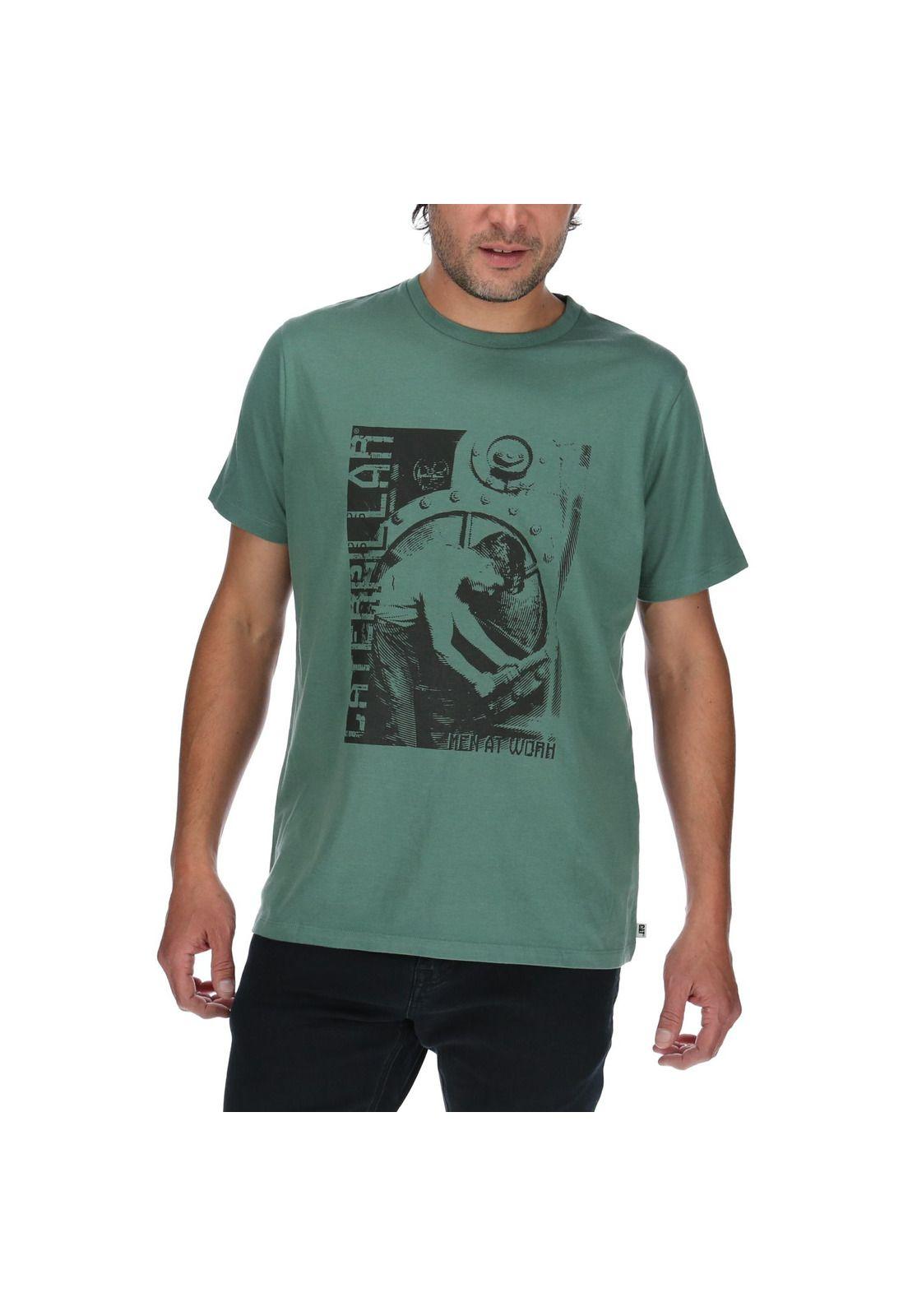 Polera Mc Hombre At Work Tee Verde-0