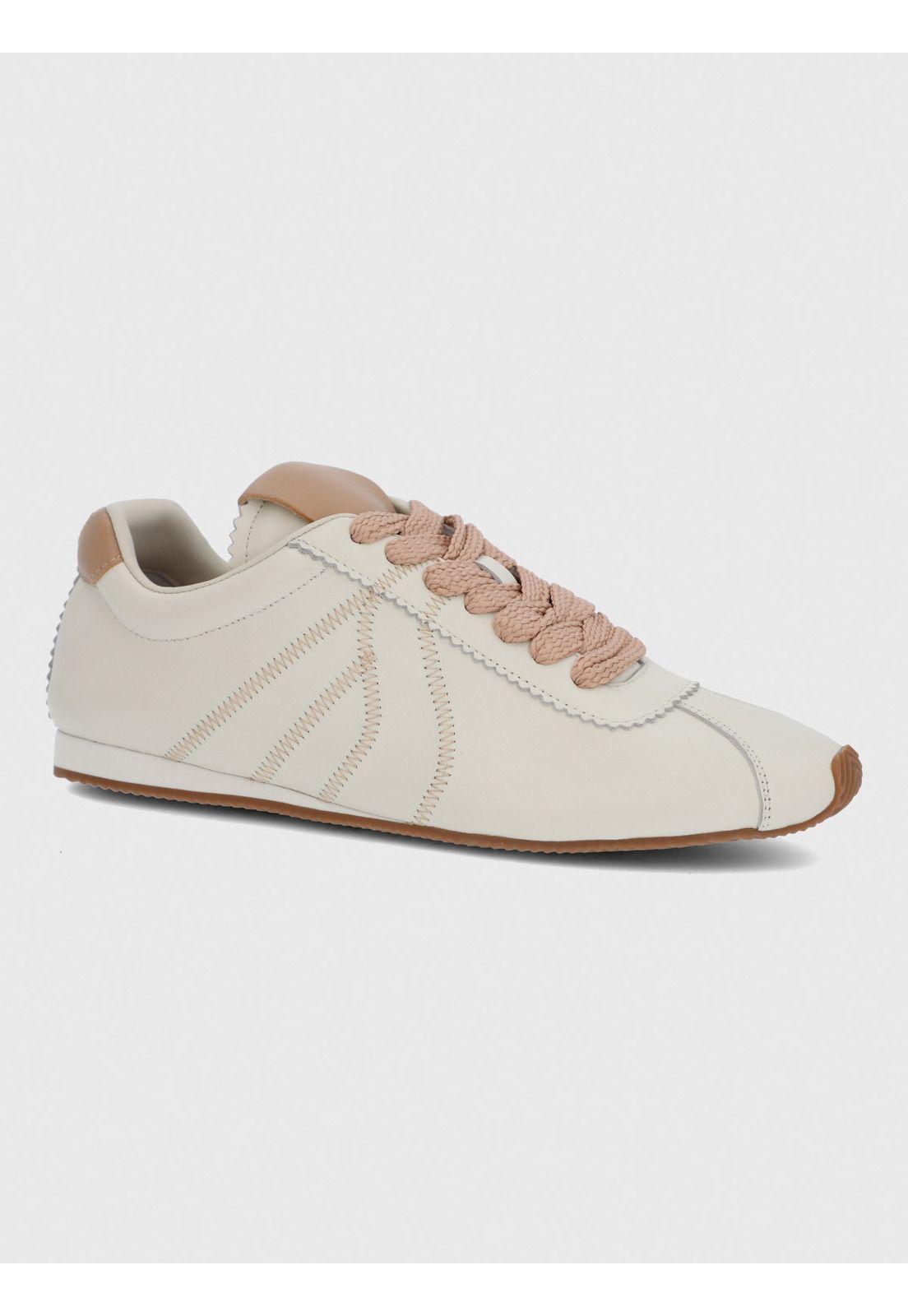 Zapatilla Cuero Mujer Bonik Beige-0