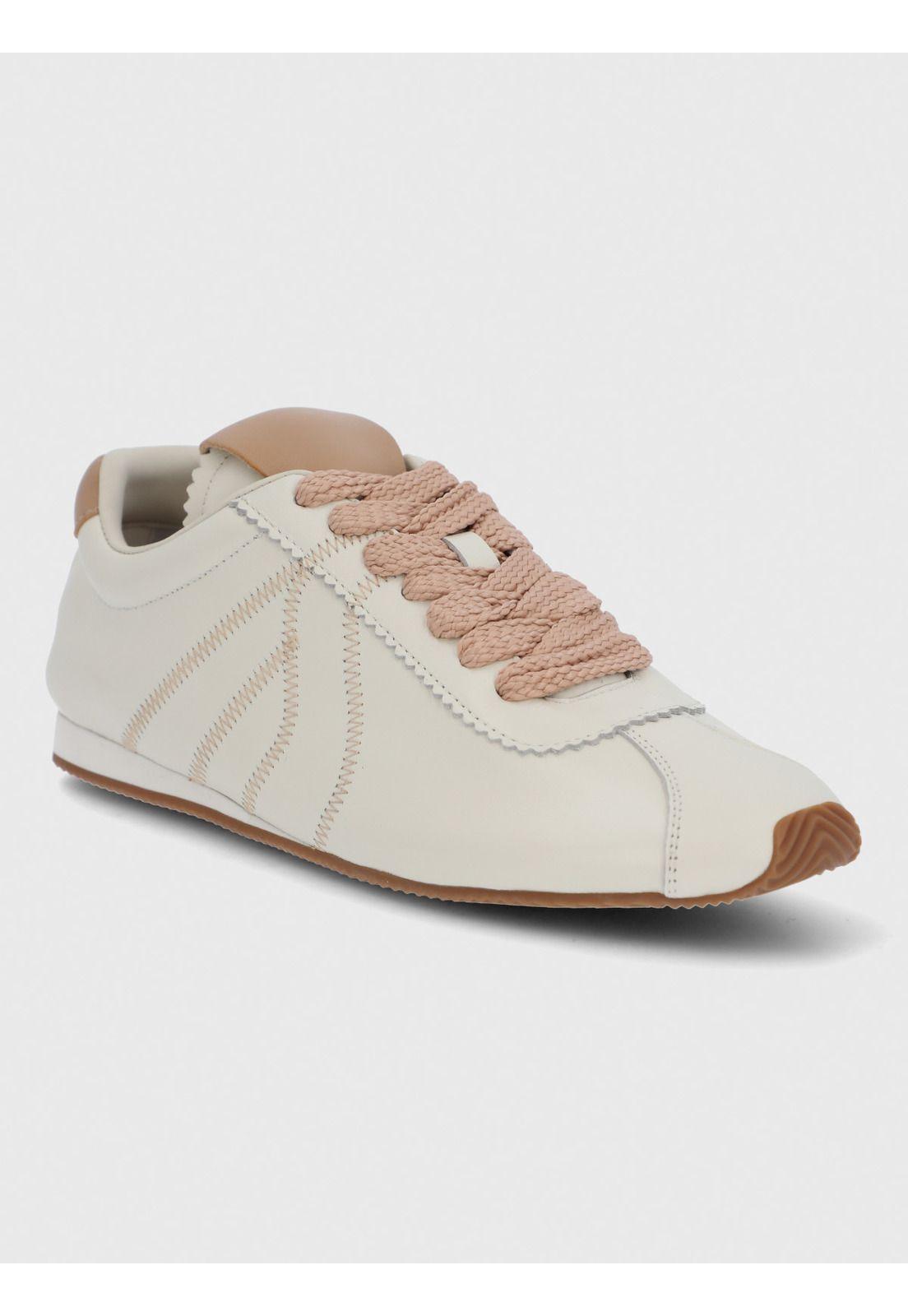 Zapatilla Cuero Mujer Bonik Beige-1