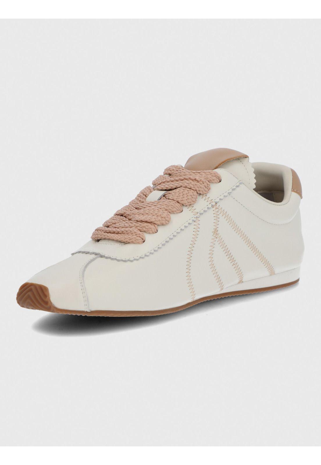 Zapatilla Cuero Mujer Bonik Beige-5