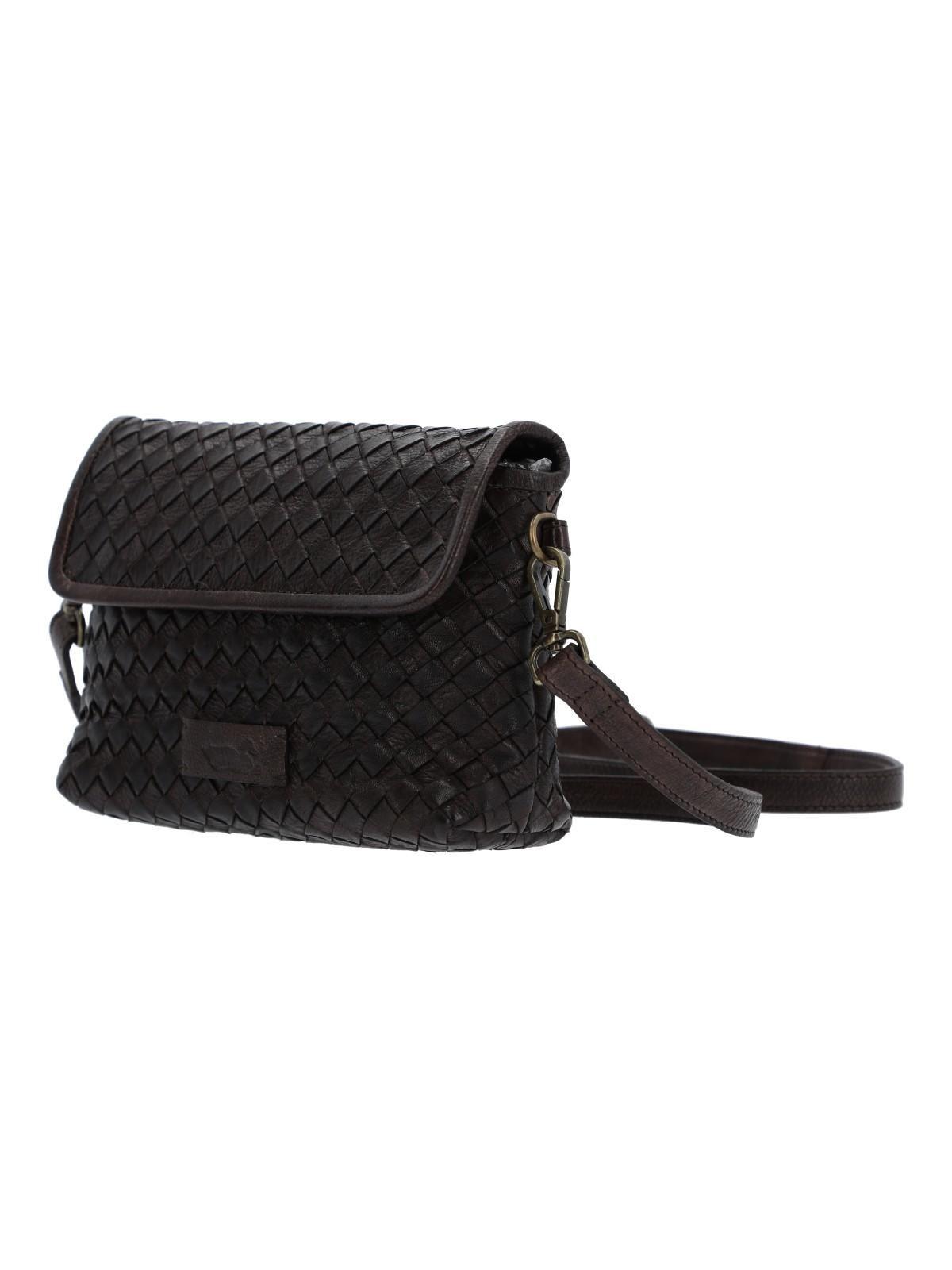 Cartera Cuero Mujer Ws Braided Cross Café-1