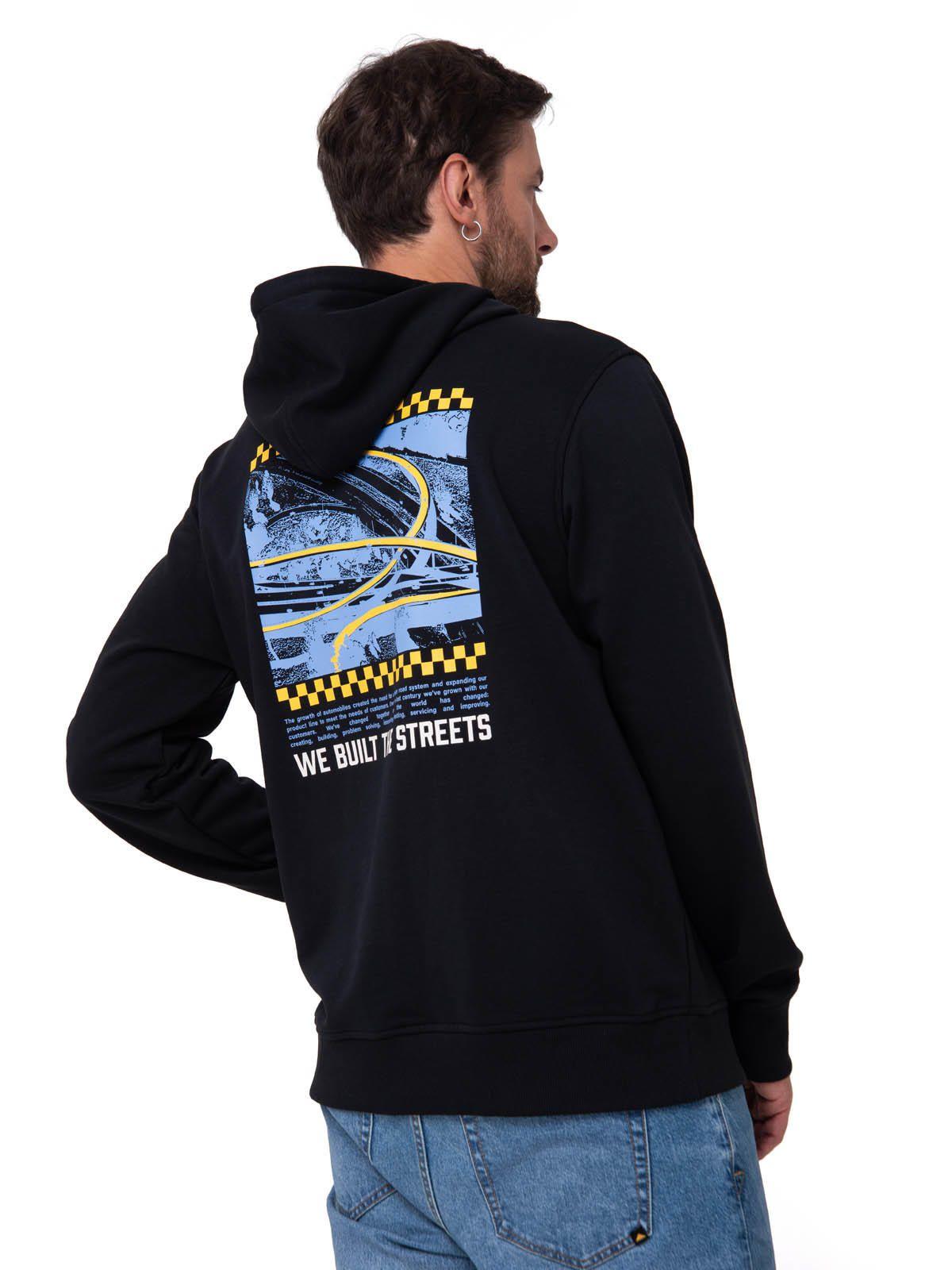 Polerón Hombre Diseño French Terry Negro-3