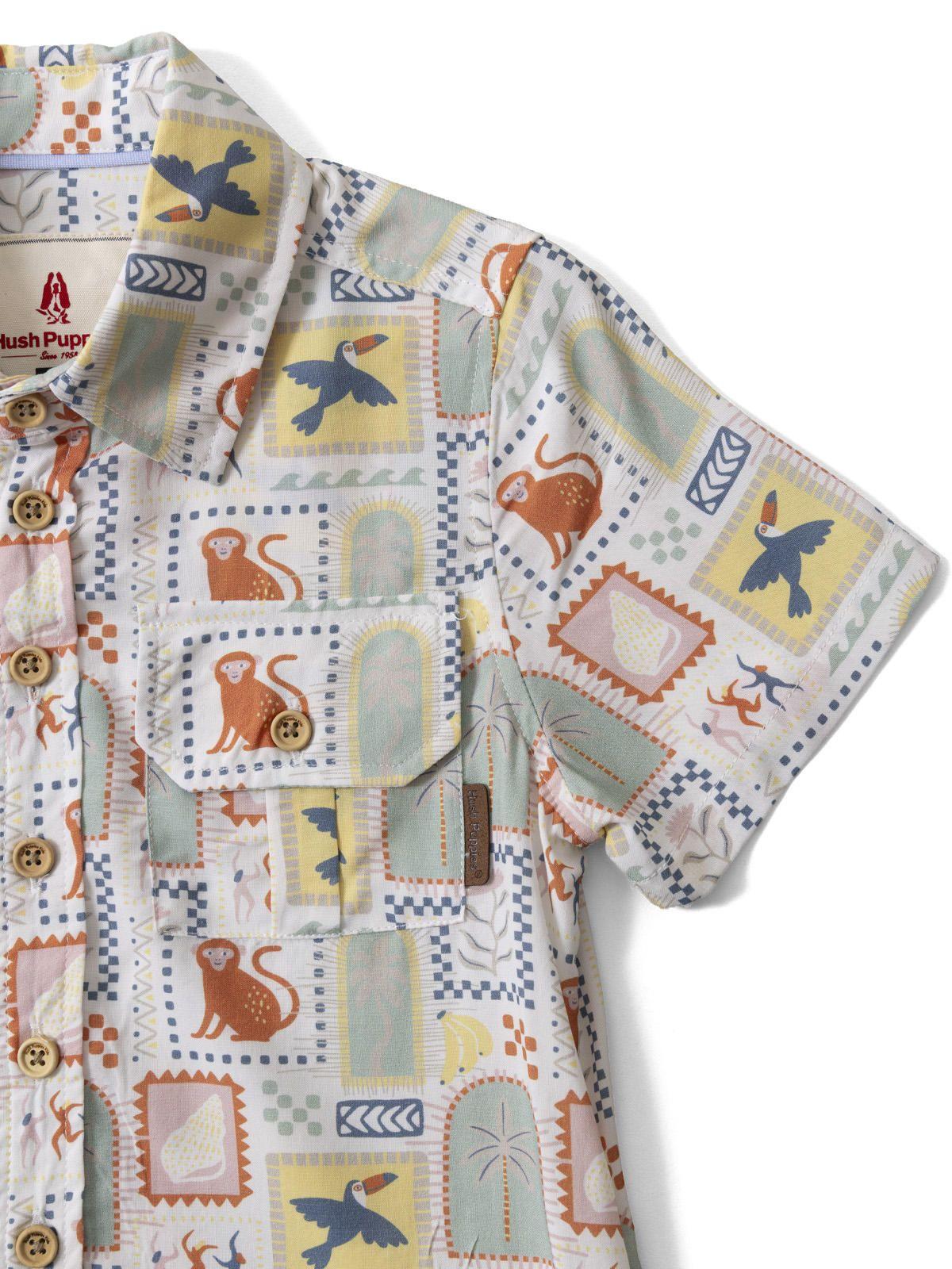 Camisa Manga Corta Niño Aura Beige-4