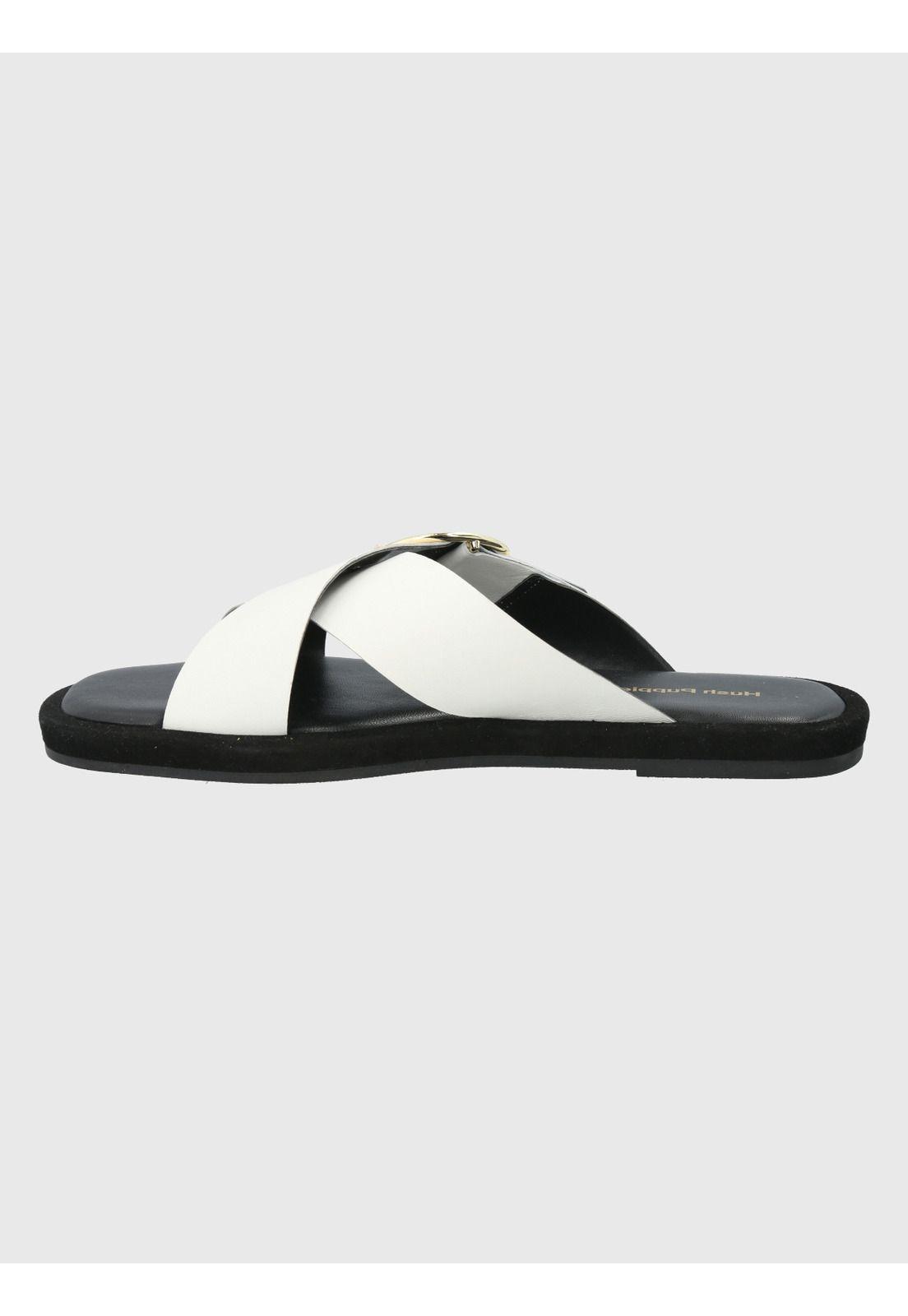 Sandalia Cuero Blanco Mujer Bernard -4