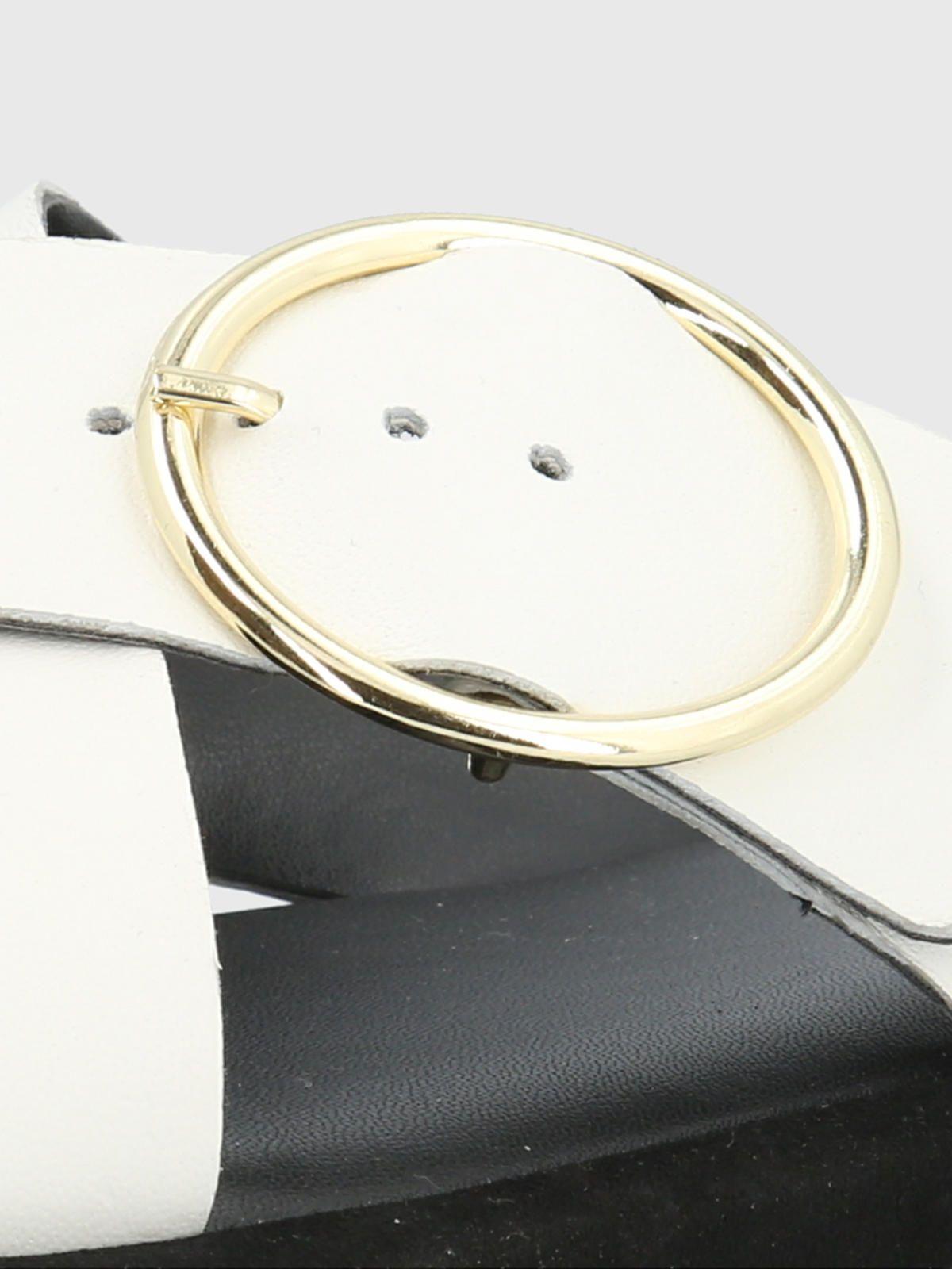 Sandalia Cuero Blanco Mujer Bernard -6