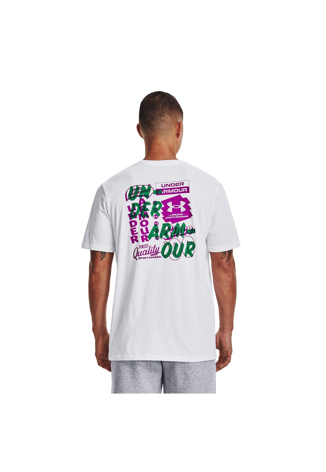 Polera UA Vintage Type Blanco para hombre-4