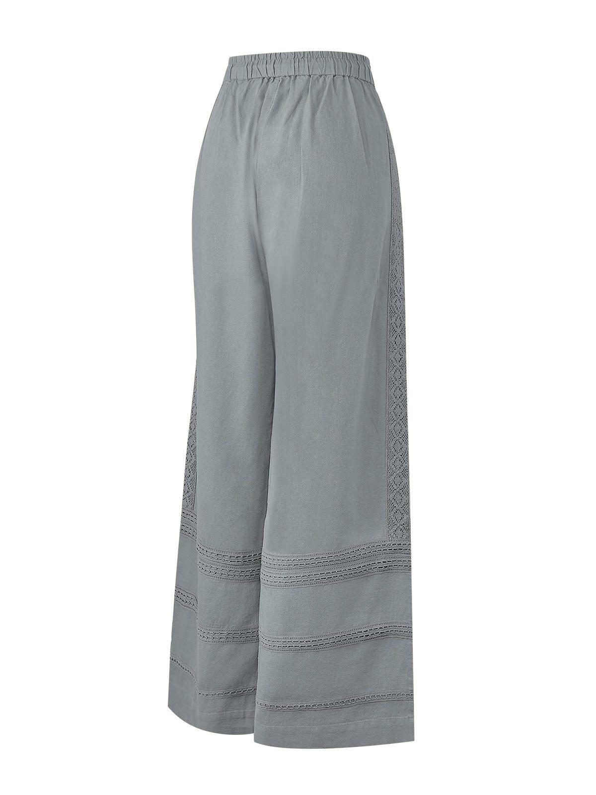Pantalón Lino Orgánico Mujer Fuji Gris -1