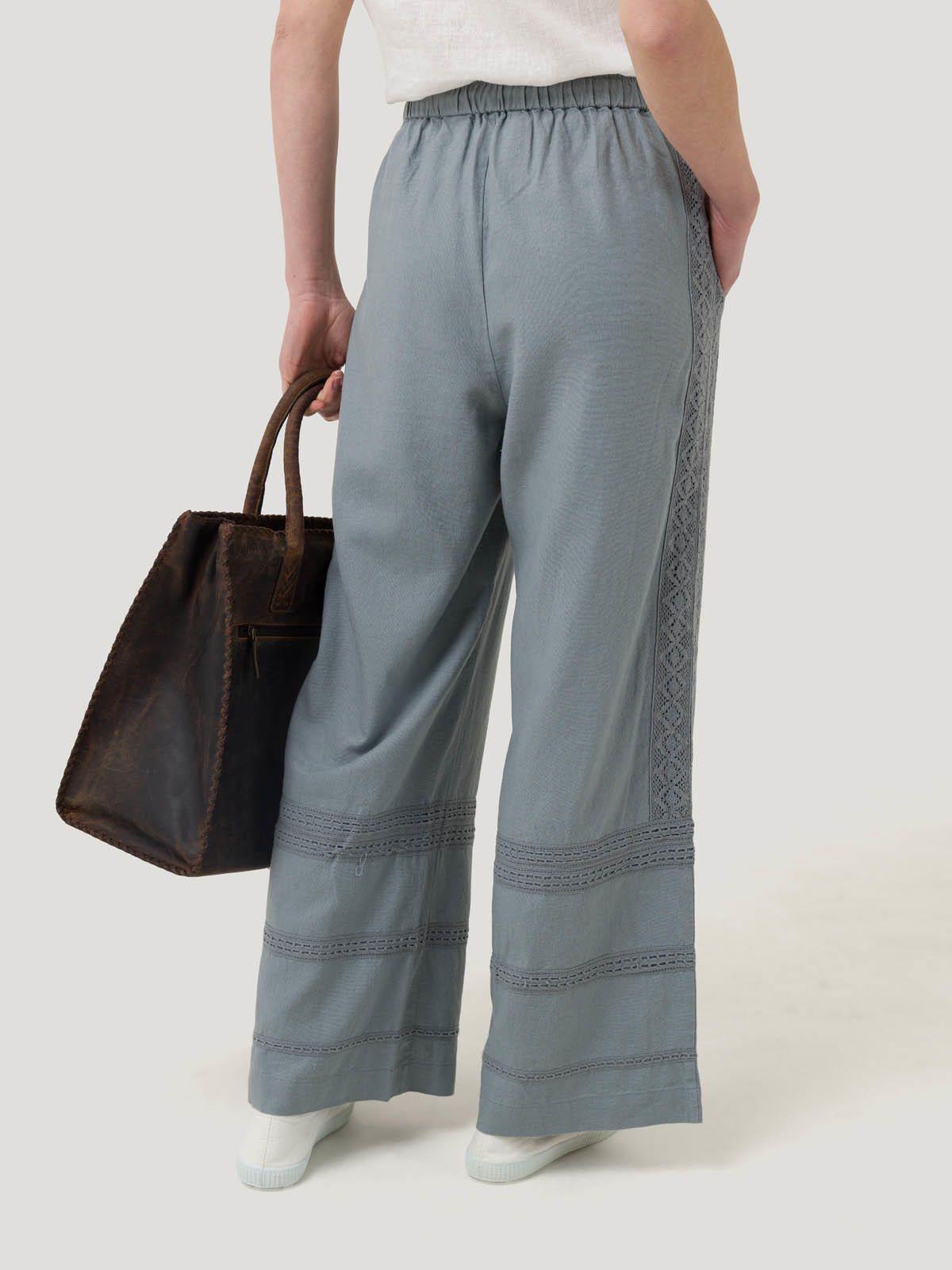 Pantalón Lino Orgánico Mujer Fuji Gris -5