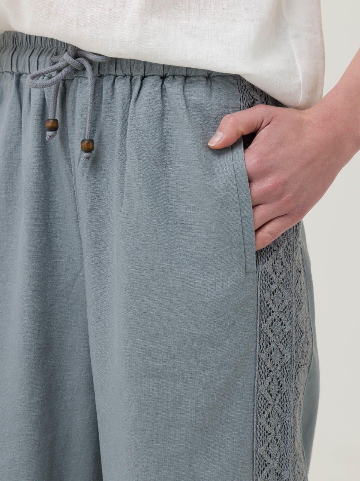 Pantalón Lino Orgánico Mujer Fuji Gris -6