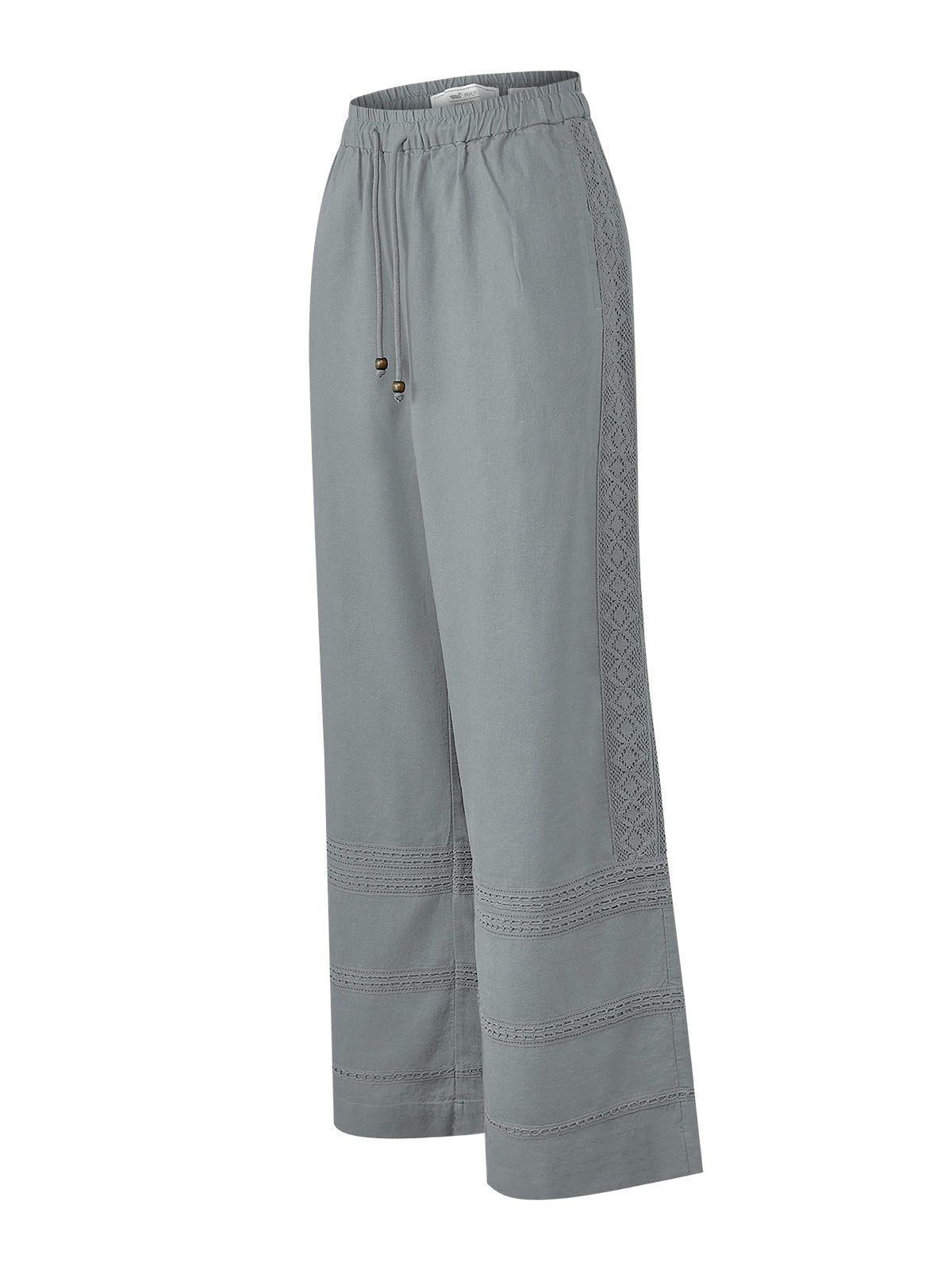 Pantalón Lino Orgánico Mujer Fuji Gris -0