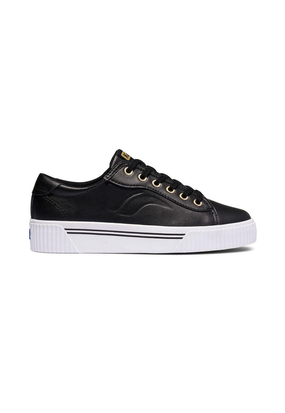 Zapatilla Mujer Cuero Crew Kick Alto Negro-0