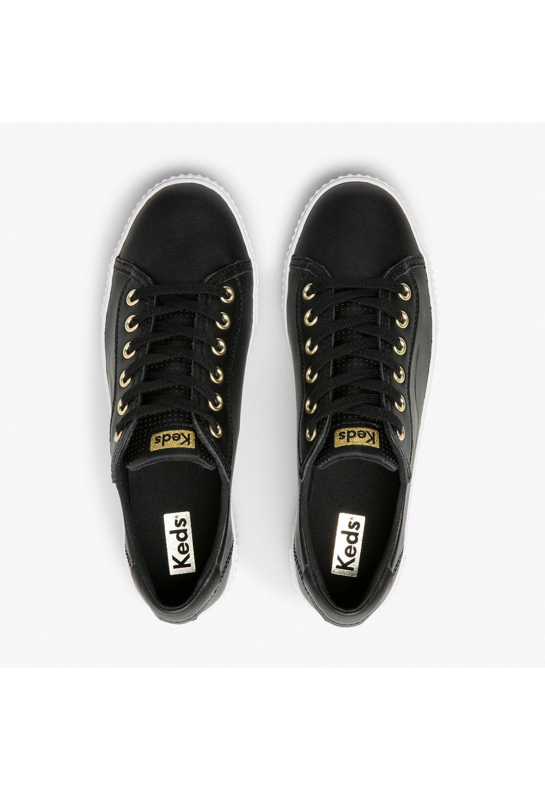 Zapatilla Mujer Cuero Crew Kick Alto Negro-3