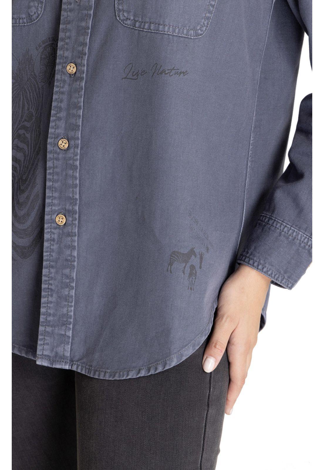 Blusa M/L Mujer Nature Gris-7