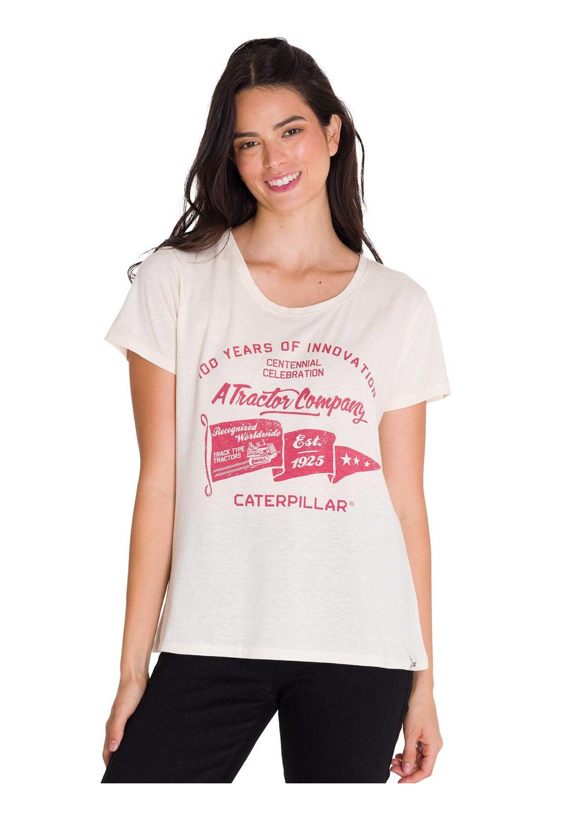 Polera Crew Centennial Graphic 1 Mujer Blanca-0