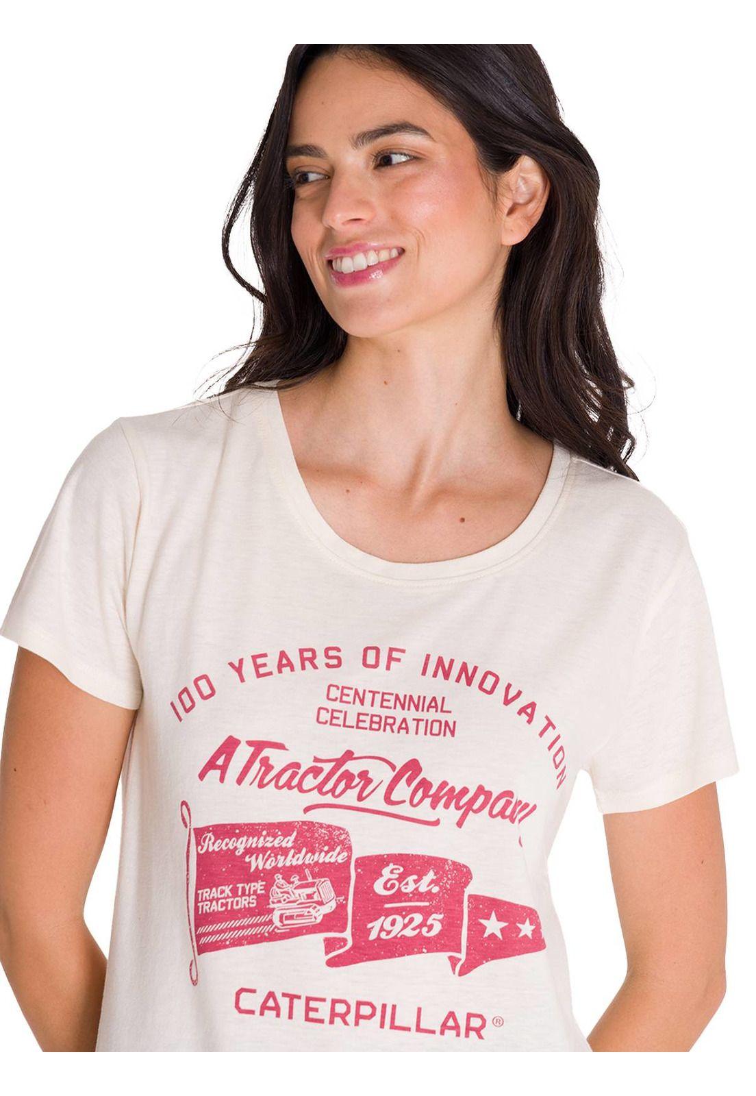 Polera Crew Centennial Graphic 1 Mujer Blanca-4