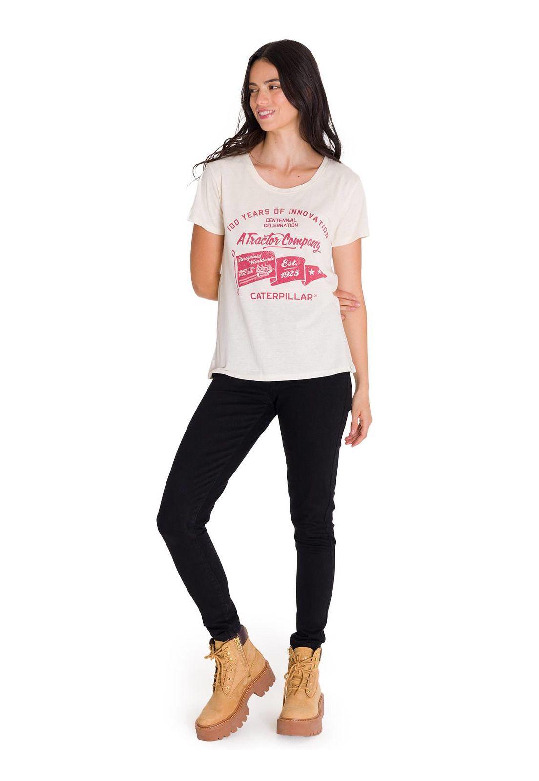 Polera Crew Centennial Graphic 1 Mujer Blanca-5