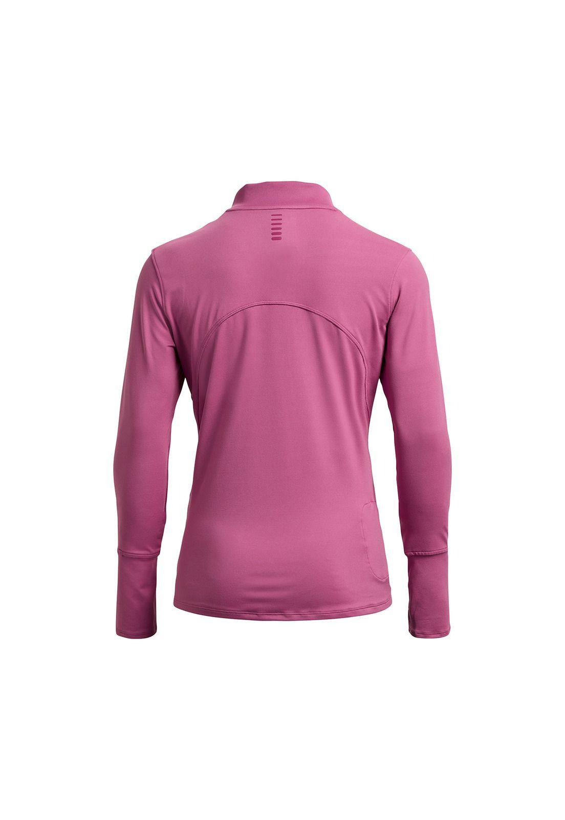 Polera M/L Mujer Qualifier Run 2 Zip Rosa-1