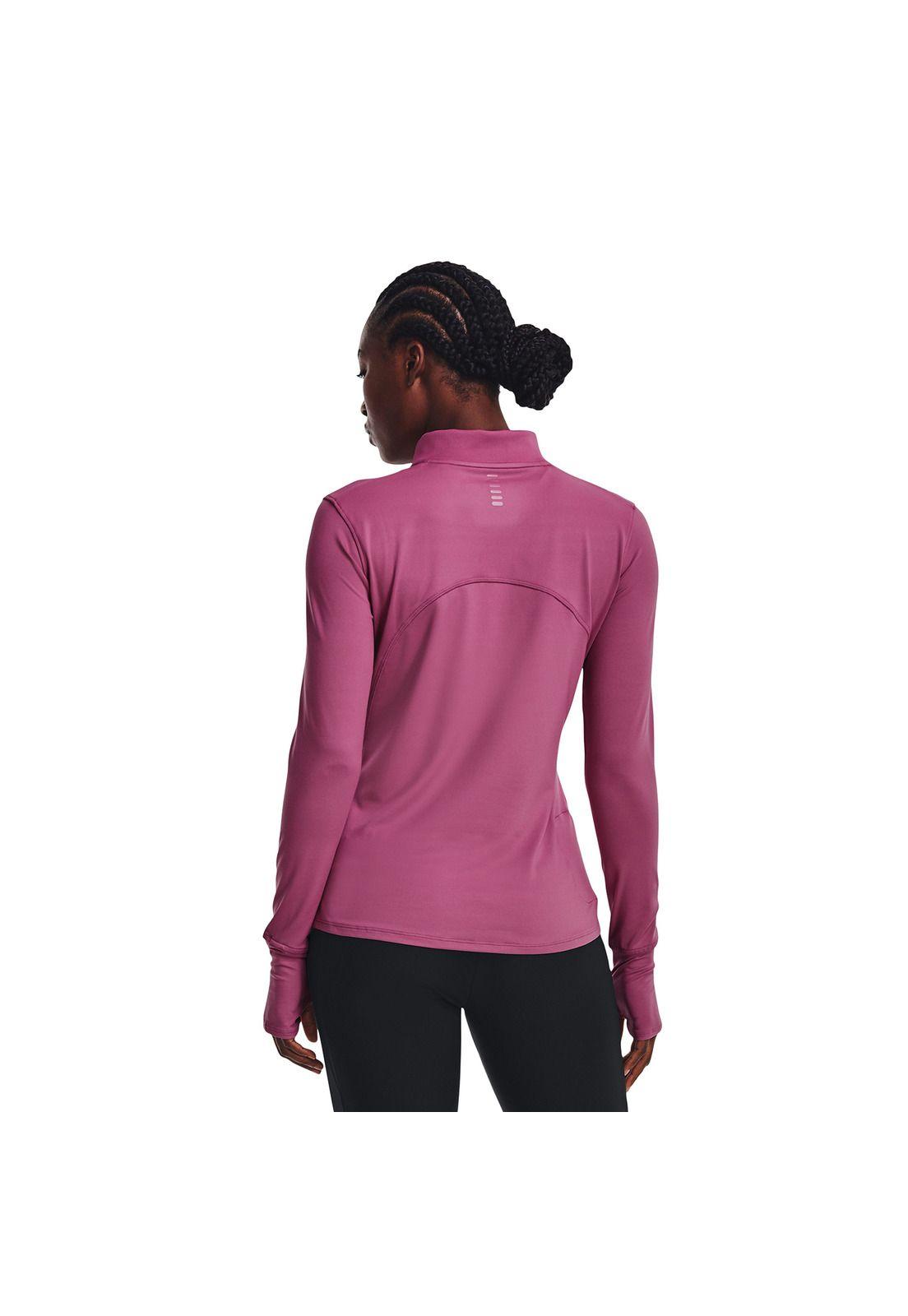 Polera M/L Mujer Qualifier Run 2 Zip Rosa-3